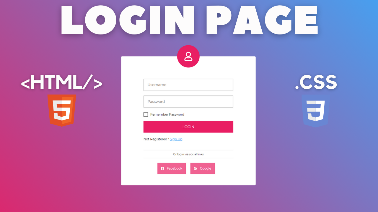 Create A Login Page Form Using HTML And CSS - With Source Code