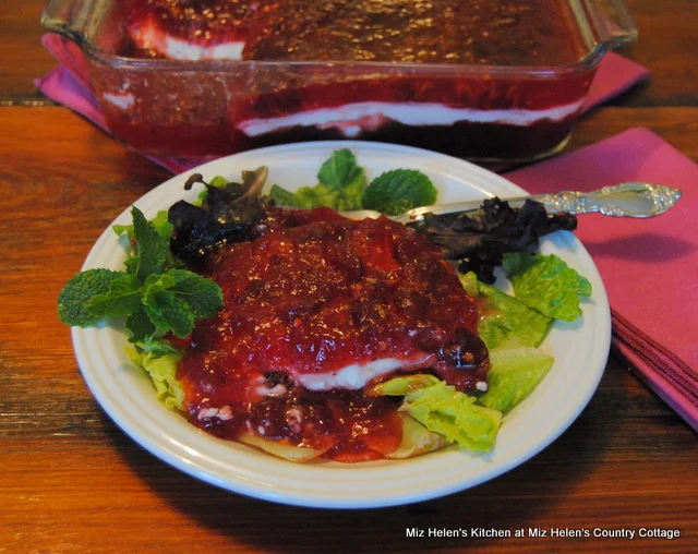 Retro Red Hot Cranberry Jello Salad at Miz Helen's Country Cottage