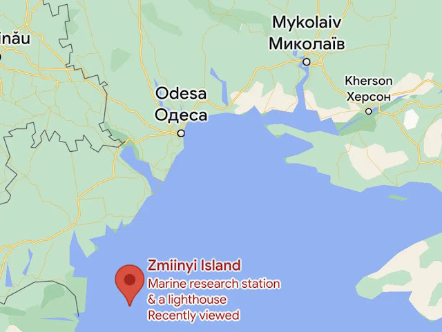 Location of Zmiinyi Island (Snake Island) on the area map.