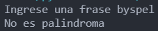determinar una frase palíndromo en Python