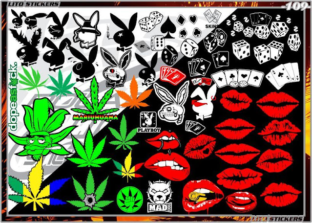 conejitas de playboy marihuana vector, labios y mas