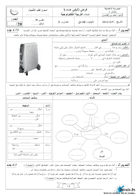 فرض تأليفي 1 تربية تكنولوجية سنة 9 الثلاثي الأول, تربية تكنولوجية في شكل ملف pdf  سنة تاسعة مراجعة تربية تكنولوجية سنة تاسعة  سنة 9 أساسي