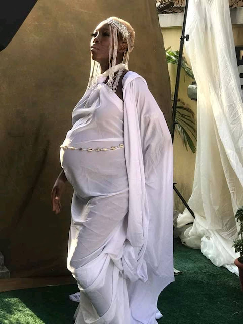 Tribal mark model, Adetutu Ojo welcomes a baby boy (Photos)