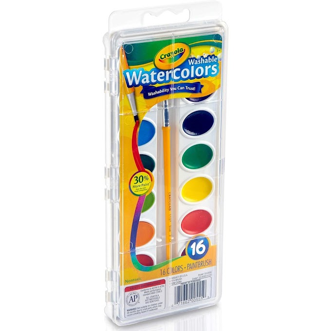Mall Shop [ crayola_flagship_store ] Bộ 16 màu nước Crayola kèm cọ, dễ tẩy rửa