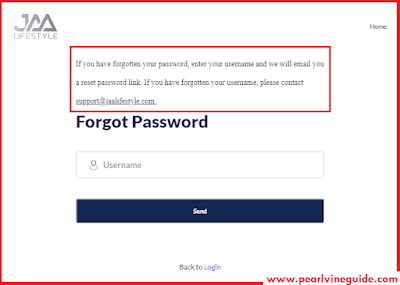 jaa lfiestyle forgot password username