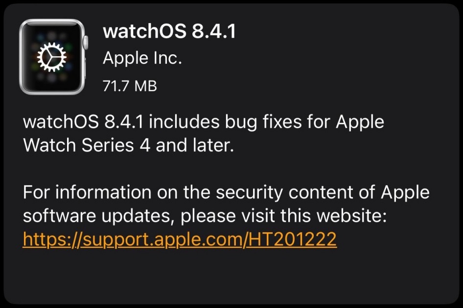 watchOS 8.4.1 Features