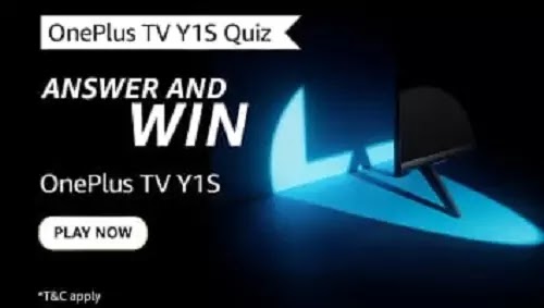 Amazon OnePlus TV Y 1S Quiz Answers Today & win OnePlus TV