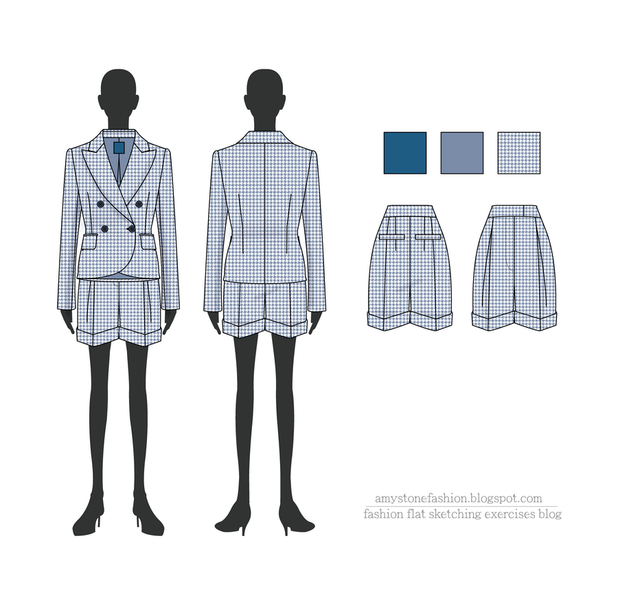 Women's Shorts and Blazer Set Fashion Design Example