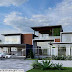 Modern contemporary style flat roof house plan
