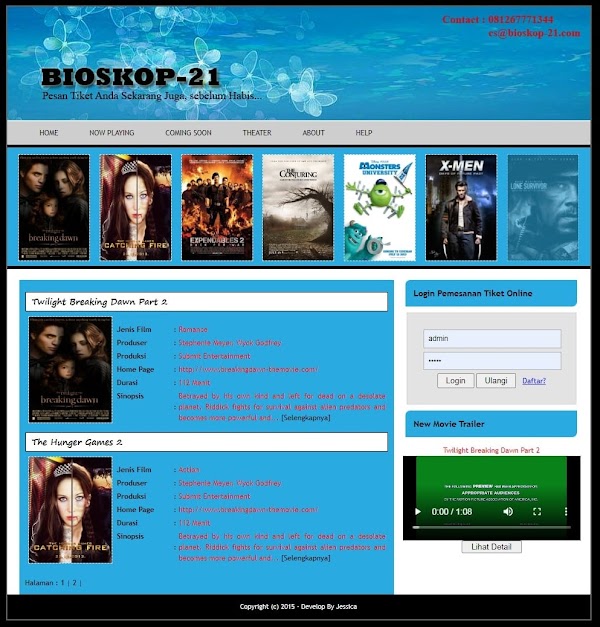 Aplikasi pemesanan tiket bioskop berbasis php mysql