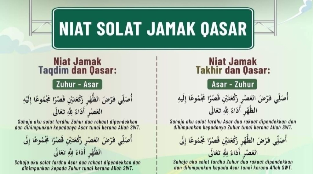 Apakah maksud solat Jamak dan Qasar?