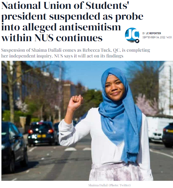 Instead of confronting false accusations of anti-Semitism against its President, the National Union of Students have suspended her, appeasing supporters of Israeli apartheid