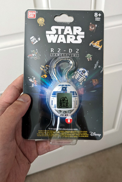 A snapshot of my R2-D2 Tamagotchi digital pet before I removed it from its package...on February 20, 2022.