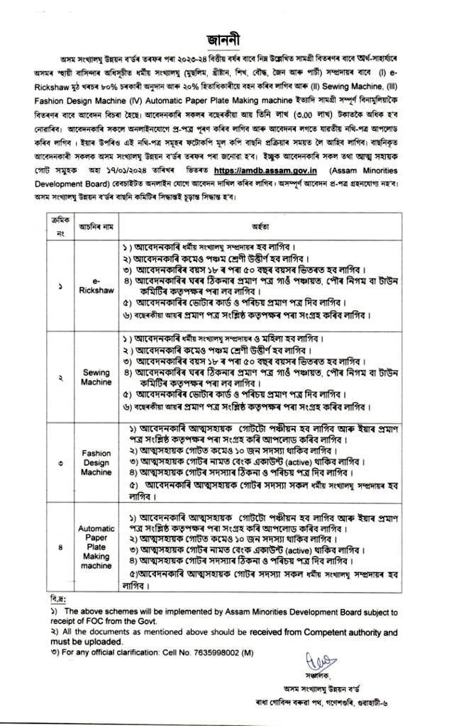 Assam Free E Rickshaw Scheme 2024 Eligibility