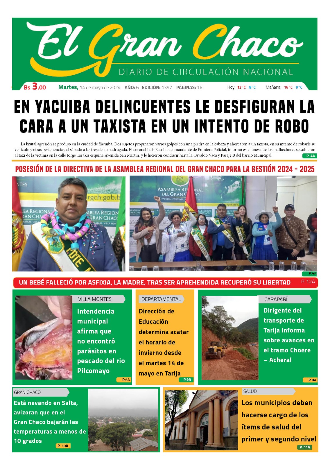 PORTADA DE DIARIO EL GRAN CHACO