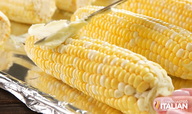 Roasted Corn slathered with butter