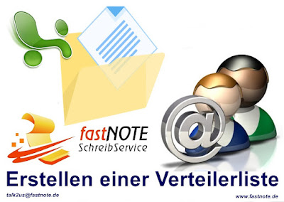 Erstellen einer Verteilerliste in Excel fastNOTE SchreibService Bueroservice