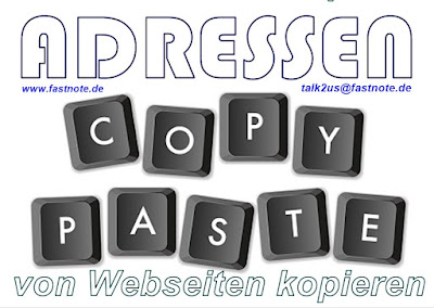 Adressen von Webseiten kopieren fastNOTE SchreibService