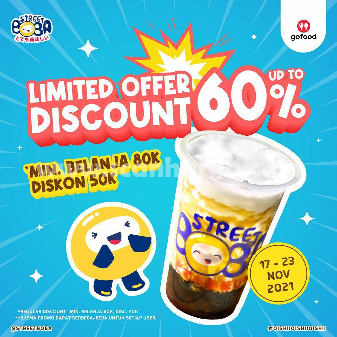 STREET BOBA Promo Spesial GOFOOD DISKON hingga 60%