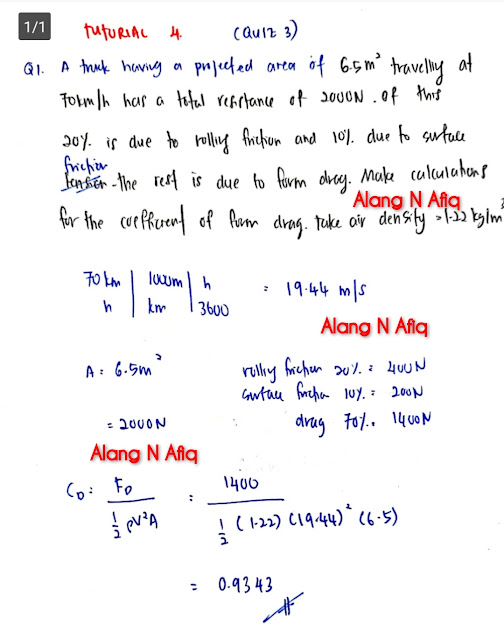 Fluid Mechanics 2 Tutorial 4 Question 1