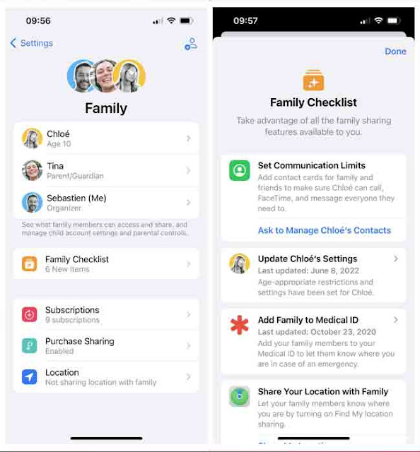 iOS 16 Family Sharing. المشاركة العائلية في iOS 16