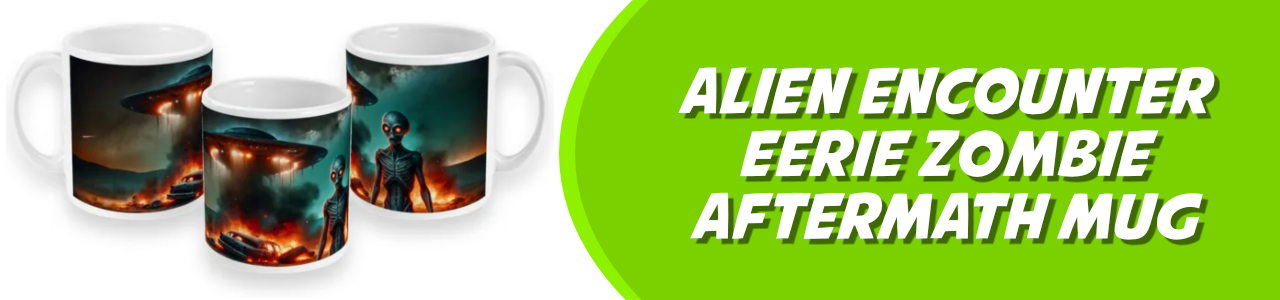 Alien Encounter - Eerie Zombie Aftermath Mug banner