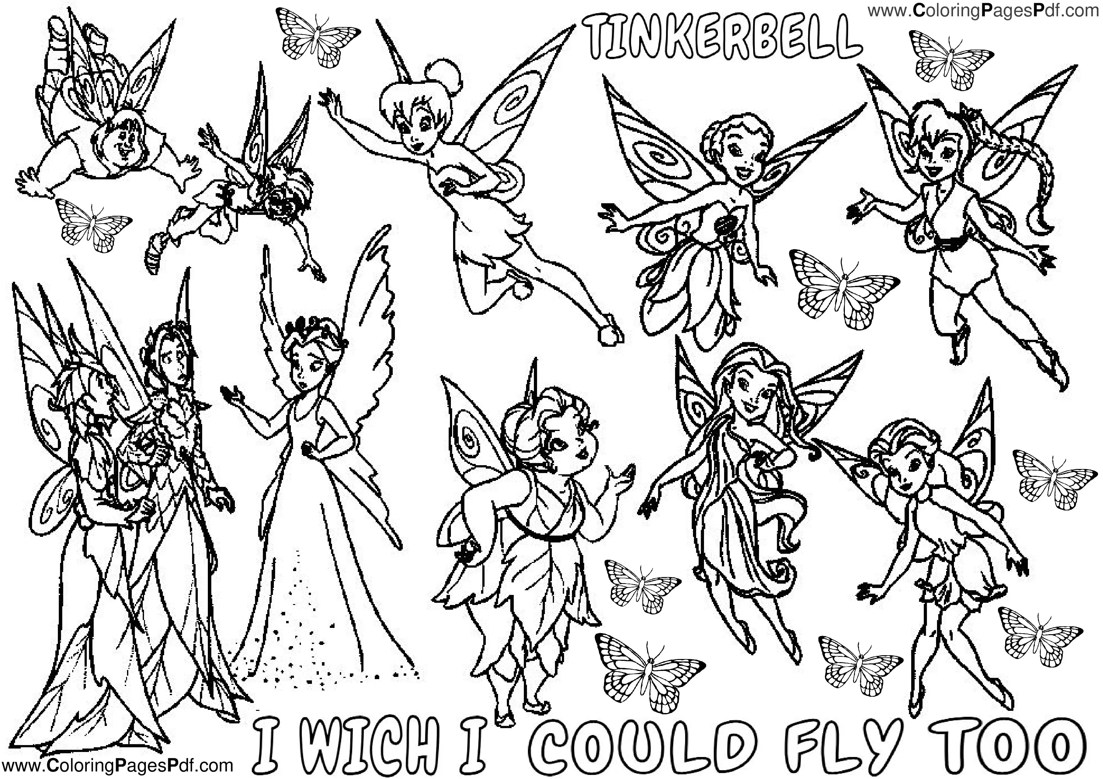 Disney tinkerbell coloring pages