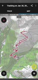 The hike tracks from Plassa to Capanna 2000.