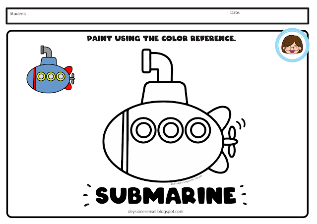 worksheet for kindergarten paint with reference