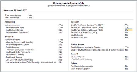 Enable Tax Deducted at Source