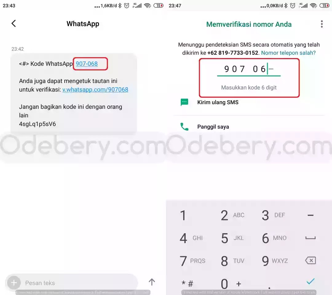 Cara Memasukan Kode 6 Digit WhatsApp