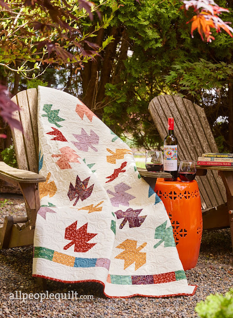 Dancing Leaves quilt by Andy Knowlton - a fun fall quilt project that's great for scraps or quarter yards