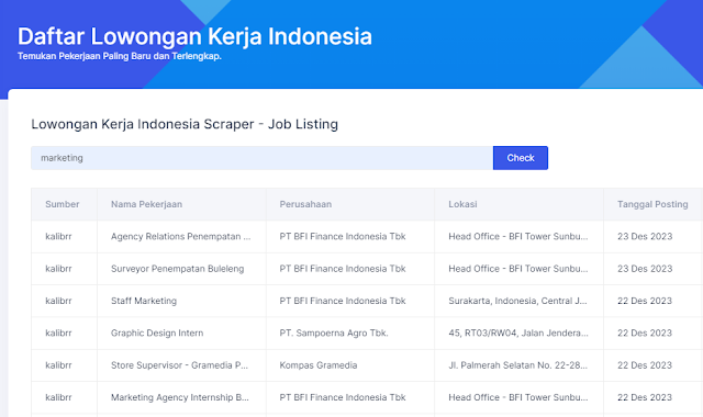 Cara Menggunakan Lowongan Kerja Indonesia Scraper