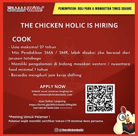 Lowongan Kerja Medan Januari 2022 di Chicken Holic