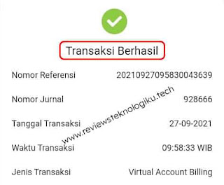 transfer bni ke ovo transaksi berhasil