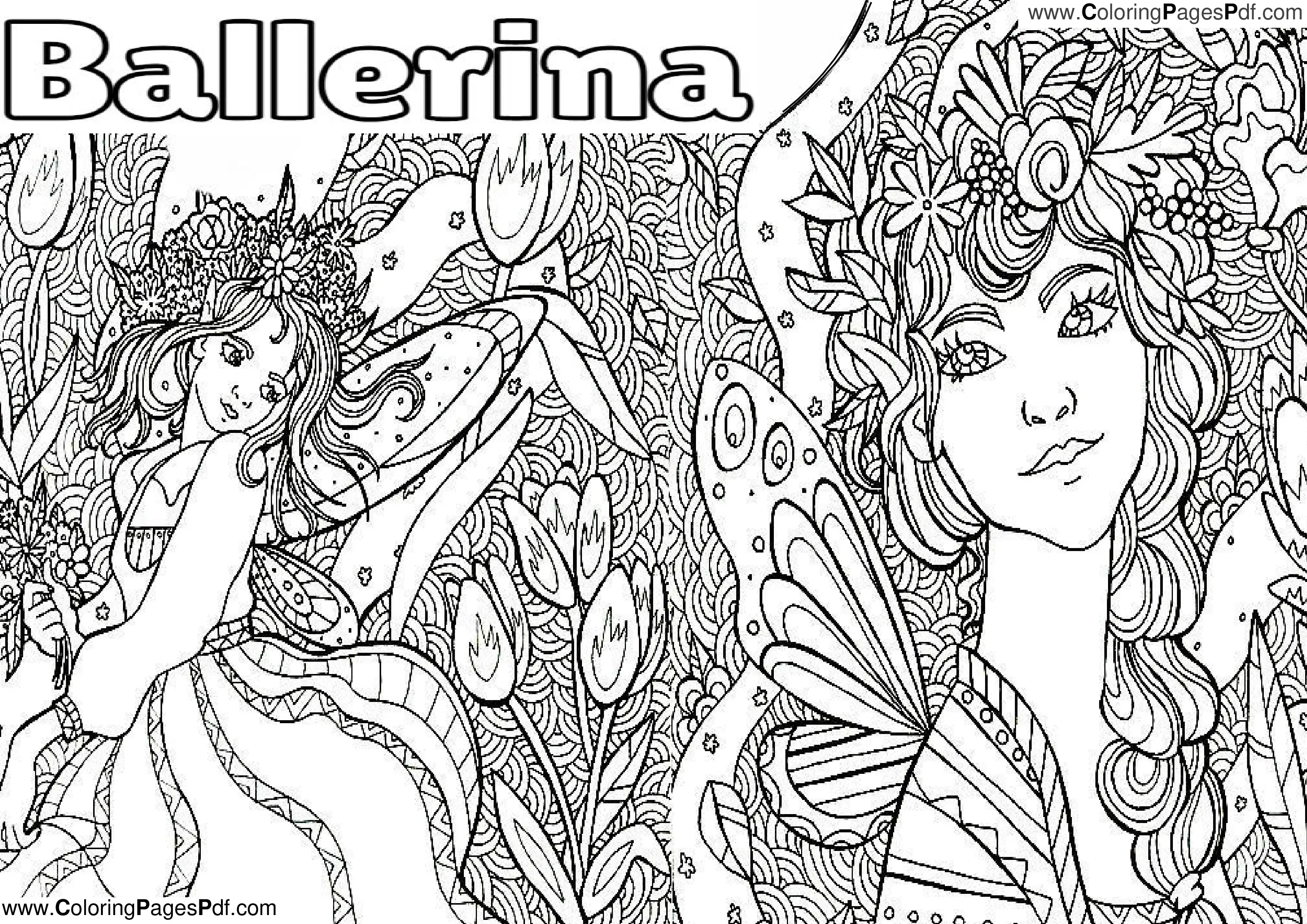 Black ballerina coloring pages