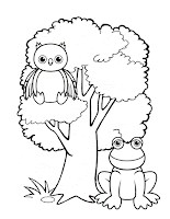 Webkinz coloring page- Owl and frog