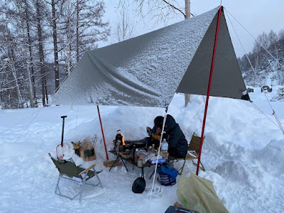 旭川のアサヒの丘キャンプ場で氷点下の中ジンギスカンを食べる我が家