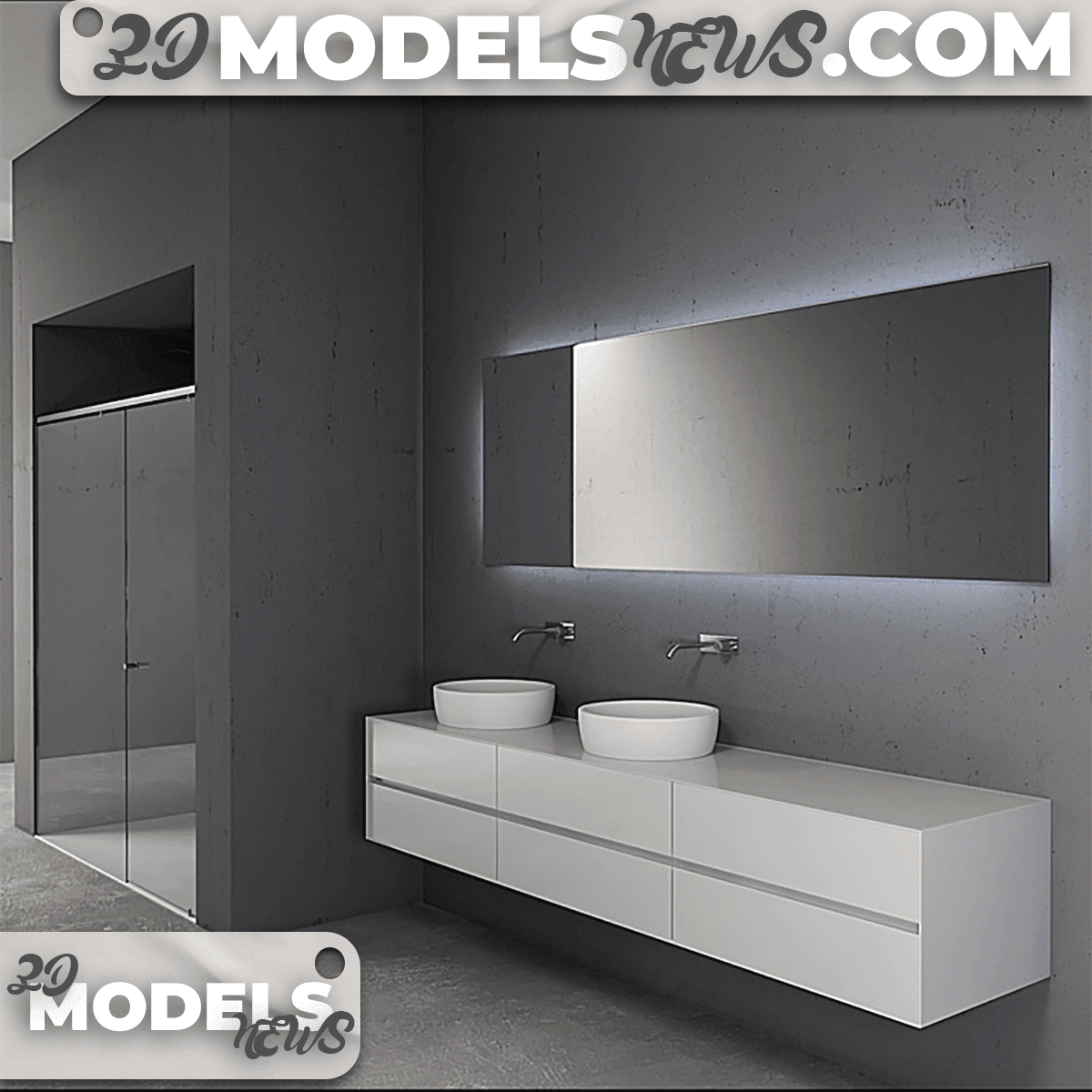 Bathroom Furniture Model Set Panta Rel 5 3