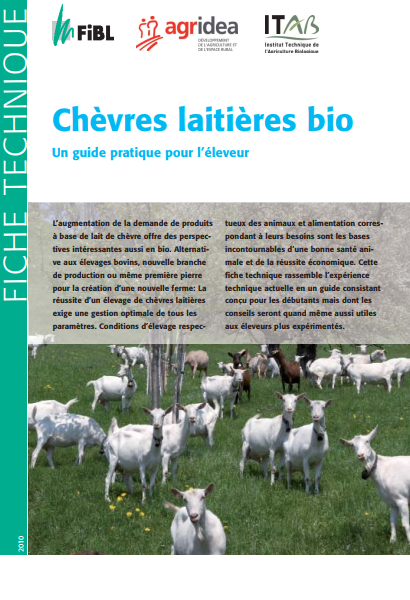 Fiche technique  Chèvres laitières bio - WWW.VETBOOKSTORE.COM