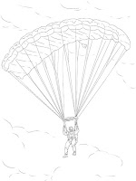 Coloring page of a military paratrooper