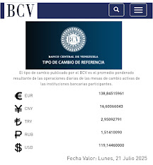 📣🔴 EL SALARIO MÍNIMO MENSUAL cayó a US$1,09 con el dólar BCV en Bs.119,1446 para el 21.07.2025