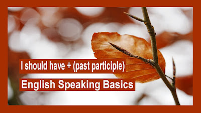 I should have + (past participle) - English Speaking Basics