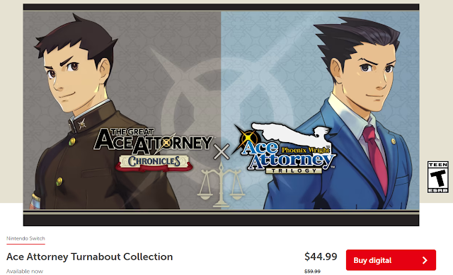 Nintendo Switch eShop Ace Attorney Turnabout Collection CAPCOM Holiday Sale 2021