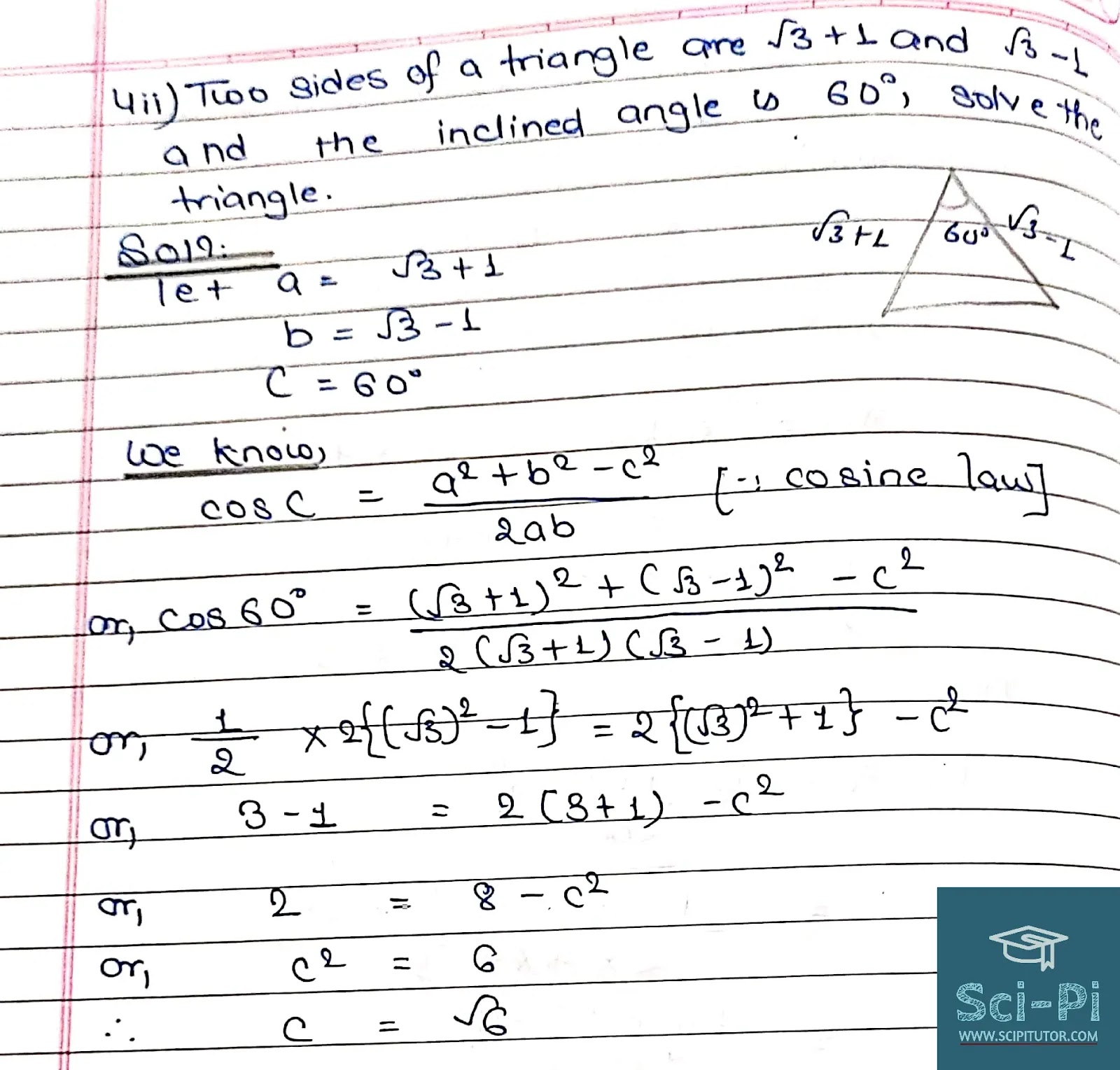 Solutions of Triangle Basic Mathematics Grade 11 Solutions