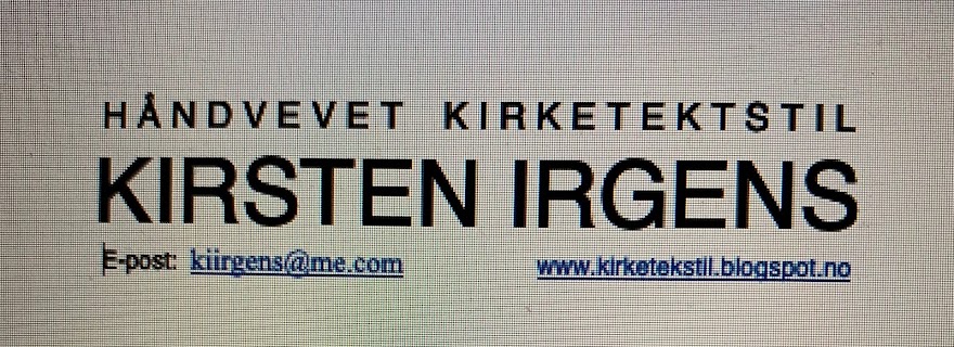 HÅNDVEVET KIRKETEKSTIL KIRSTEN IRGENS