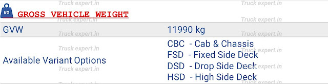 Ashokleyland 1215HB gvw is 11120 Kg