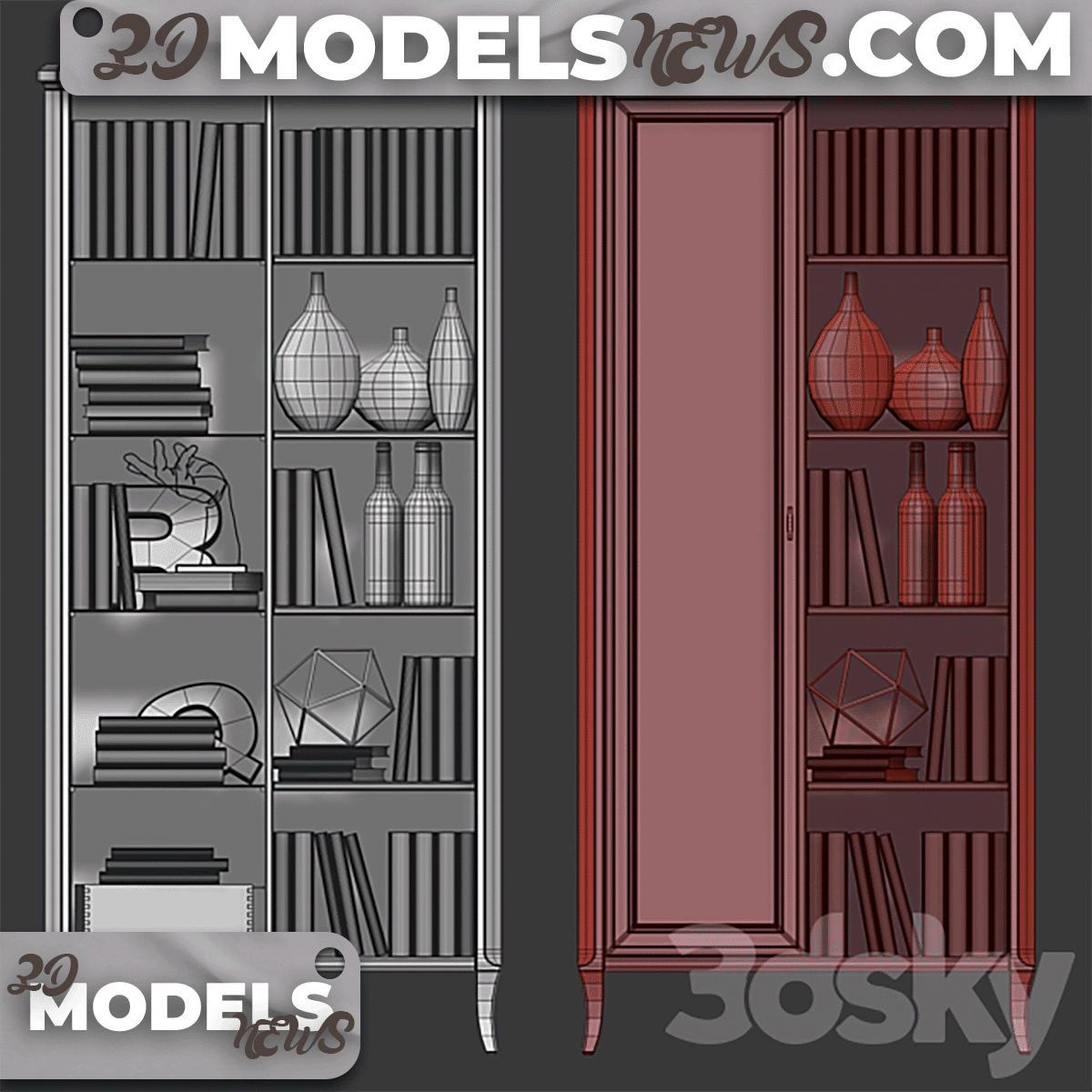 Showcase Bookcase Model by Angstrem 4