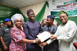Makinde, Deputy, Oyo Assembly members-elect receive certificates of return