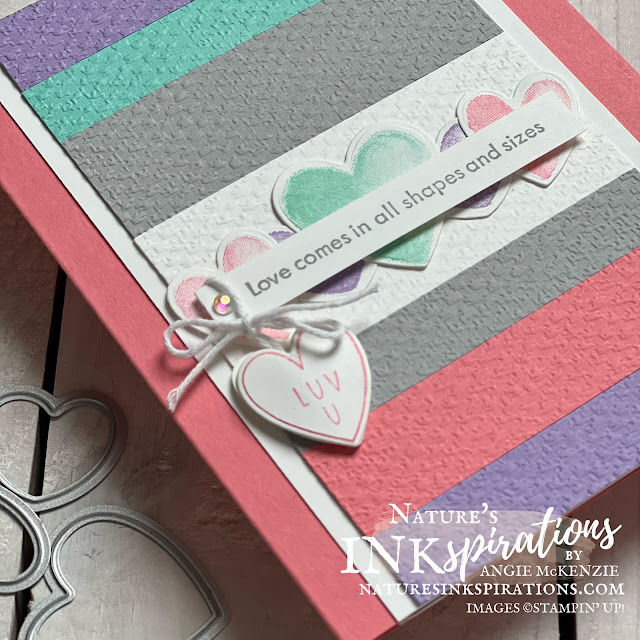 Stampin' Up! Sweet Conversations Count on Me Striped card (heart close-up)